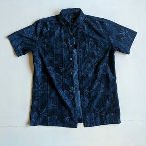 Blue Floral Hawaiian Shirt S/P 14-14.5
